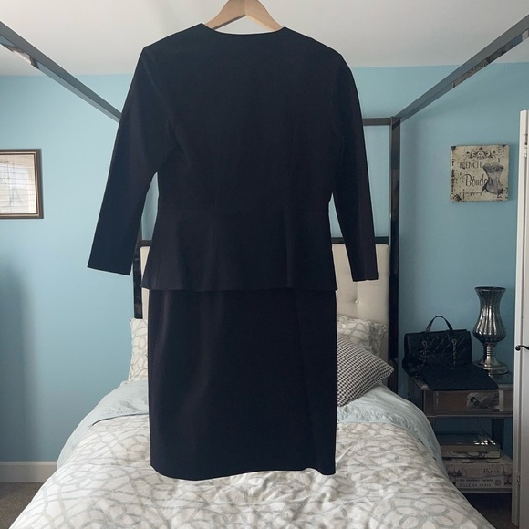 TED BAKER Black 'Jamtye' Structured Black Full 2-way Zip Dress SZ 3 = US 8 - Picture 8 of 13